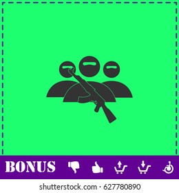 Terrorist balaclava mask icon flat. Simple vector symbol and bonus icon