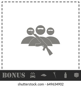 Terrorist balaclava mask icon flat. Simple vector symbol and bonus icon
