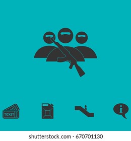 Terrorist balaclava mask icon flat. Simple vector symbol and bonus icon