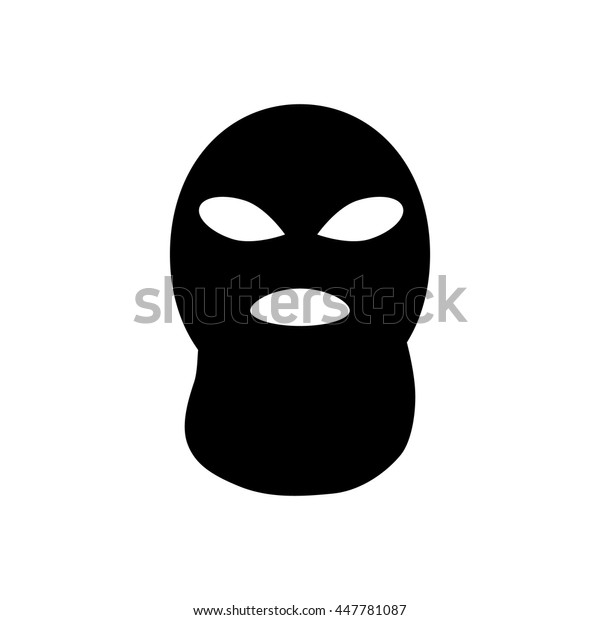 Terrorist Bandit Mask Icon Silhouette Vector Stock Vektor Royaltyfri 447781087