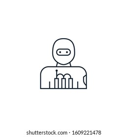 terrorist creative icon. From War icons collection. Isolated terrorist sign on white background