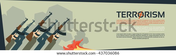 Terrorist Group Hands Holding Guns Terrorism Stock Vector (Royalty Free ...