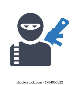 Symbol für terroristische Waffe (Vektorgrafik)