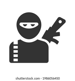 Icono de arma terrorista (ilustración vectorial)