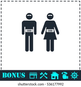 Terrorist icon flat. Simple vector symbol and bonus icon