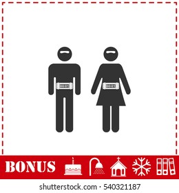 Terrorist icon flat. Simple vector symbol and bonus icon