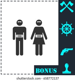 Terrorist icon flat. Simple vector symbol and bonus icon