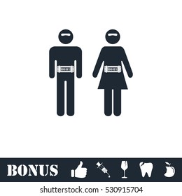 Terrorist icon flat. Vector illustration symbol and bonus pictogram