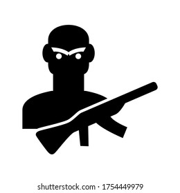 icono terrorista o logotipo símbolo de señas aislado ilustración vectorial de alta calidad estilo negro iconos vectores
