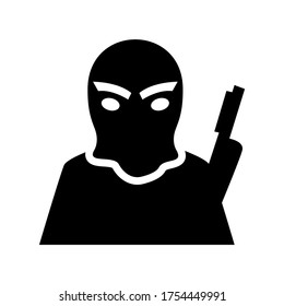 Symbol für Terroristen oder Logo einzeln auf Zeichen, Vektorgrafik - hochwertige Vektorsymbole in schwarzem Stil
