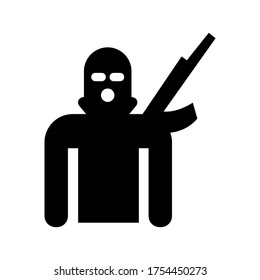 icono terrorista o logotipo símbolo de señas aislado ilustración vectorial de alta calidad estilo negro iconos vectores

