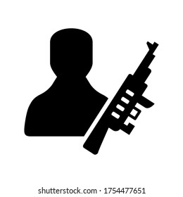Symbol für Terroristen oder Logo einzeln auf Zeichen, Vektorgrafik - hochwertige Vektorsymbole in schwarzem Stil
