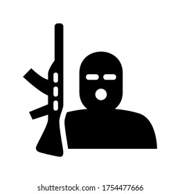 Symbol für Terroristen oder Logo einzeln auf Zeichen, Vektorgrafik - hochwertige Vektorsymbole in schwarzem Stil
