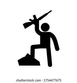 Symbol für Terroristen oder Logo einzeln auf Zeichen, Vektorgrafik - hochwertige Vektorsymbole in schwarzem Stil
