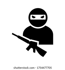 terrorist  icon or logo isolated sign symbol vector illustration - high quality black style vector icons
