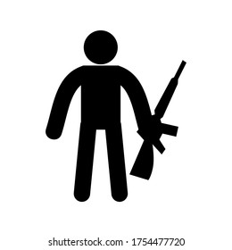 terrorist  icon or logo isolated sign symbol vector illustration - high quality black style vector icons
