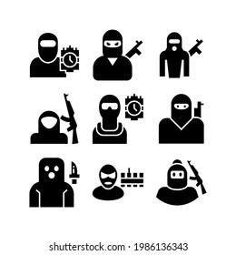 terrorist icon or logo isolated sign symbol vector illustration - Collection of high quality black style vector icons
