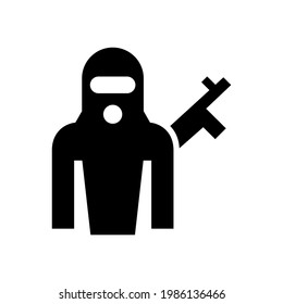 terrorist icon or logo isolated sign symbol vector illustration - high quality black style vector icons
