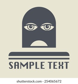 Terrorist icon or sign, vector illustration