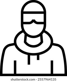 terrorist icon. Thin linear style design isolated on white background