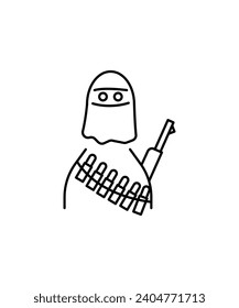 terrorist icon, vector best line icon.