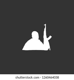 terrorist icon vector. terrorist sign on black background. terrorist icon for web and app