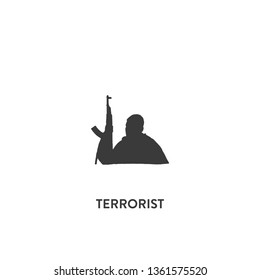 terrorist icon vector. terrorist sign on white background. terrorist icon for web and app