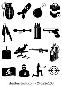 terrorist icons set
