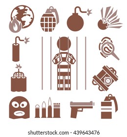 terrorist icons set