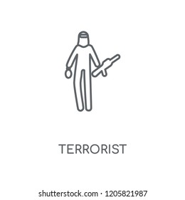 Terrorist linear icon. Terrorist concept stroke symbol design. Thin graphic elements vector illustration, outline pattern on a white background, eps 10.