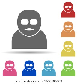 Terrorist in multi color style icon. Simple glyph, flat vector of army icons for ui and ux, website or mobile application