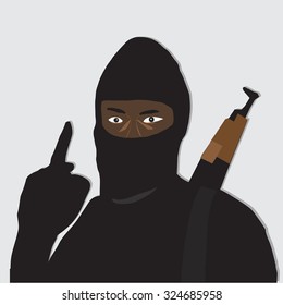 Criminal Terrorism Terrorist Bandit Army Man Stock Illustration ...