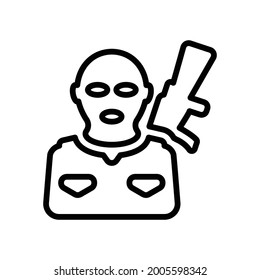 Terrorist, terrorism icon, Line Vector graphics