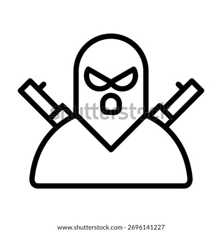 Terrorist Threat Icon Element For Design And Vector
