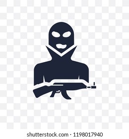 Terrorist transparent icon. Terrorist symbol design from Army collection.