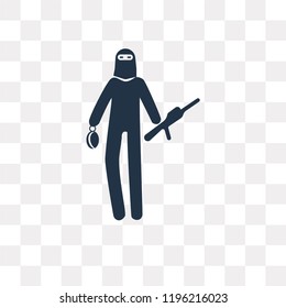 Terrorist vector icon isolated on transparent background, Terrorist transparency concept can be used web and mobile