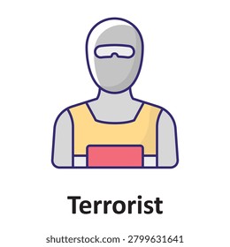 Terrorist Vector Icon which can easily modify or edit

