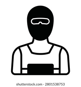 Terrorist Vector Icon which can easily modify or edit

