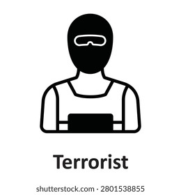 Terrorist Vector Icon which can easily modify or edit

