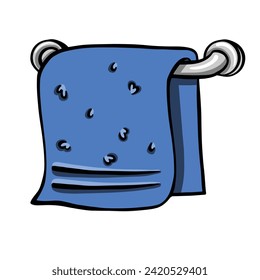 Terry bath towel, personal hygiene, vector