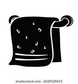 Terry bath towel, personal hygiene, vector