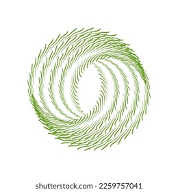 Terry dynamic twisted green bagel in white background