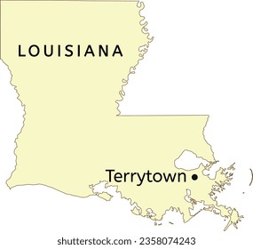 Terrytown census-designated place location on Louisiana state map