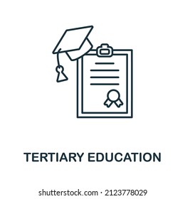 Tertiary Education Icon. Line Element From University Collection. Linear Tertiary Education Icon Sign For Web Design, Infographics And More.