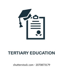 Tertiary Education Icon. Monochrome Sign From University Collection. Creative Tertiary Education Icon Illustration For Web Design, Infographics And More