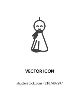 Teru Teru Bozu vector icon. Modern, simple flat vector illustration for website or mobile app.Doll or japonese symbol, logo illustration. Pixel perfect vector graphics	