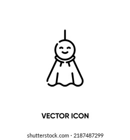 Icono vector Teru Bozu. Ilustración vectorial plana moderna y simple para sitio web o aplicación móvil.Símbolo Doll o japonés, ilustración del logo. Gráficos vectoriales perfectos para píxeles	