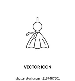 Icono vector Teru Bozu. Ilustración vectorial plana moderna y simple para sitio web o aplicación móvil.Símbolo Doll o japonés, ilustración del logo. Gráficos vectoriales perfectos para píxeles	