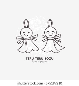 Teru teru bozu   vector illustration.  All objects are conveniently grouped and easily editable