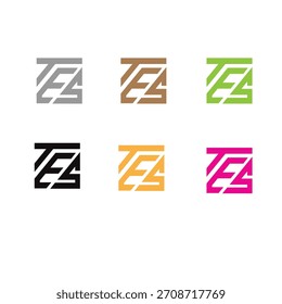 Logotipo quadrado de design de ilusão de tecnologia TES